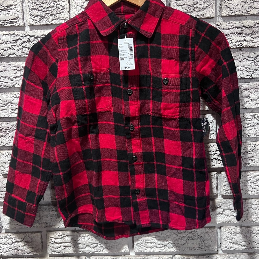 The Children's Place flannel Red and Black Plaid Button Down